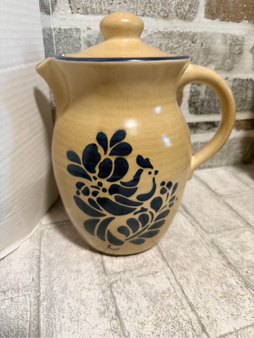 PFALTZGRAFF FOLK ART COLLECTION 64 OZ COFFEE SERVER STONEWARE VINTAGE